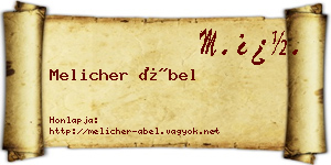 Melicher Ábel névjegykártya