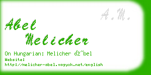 abel melicher business card